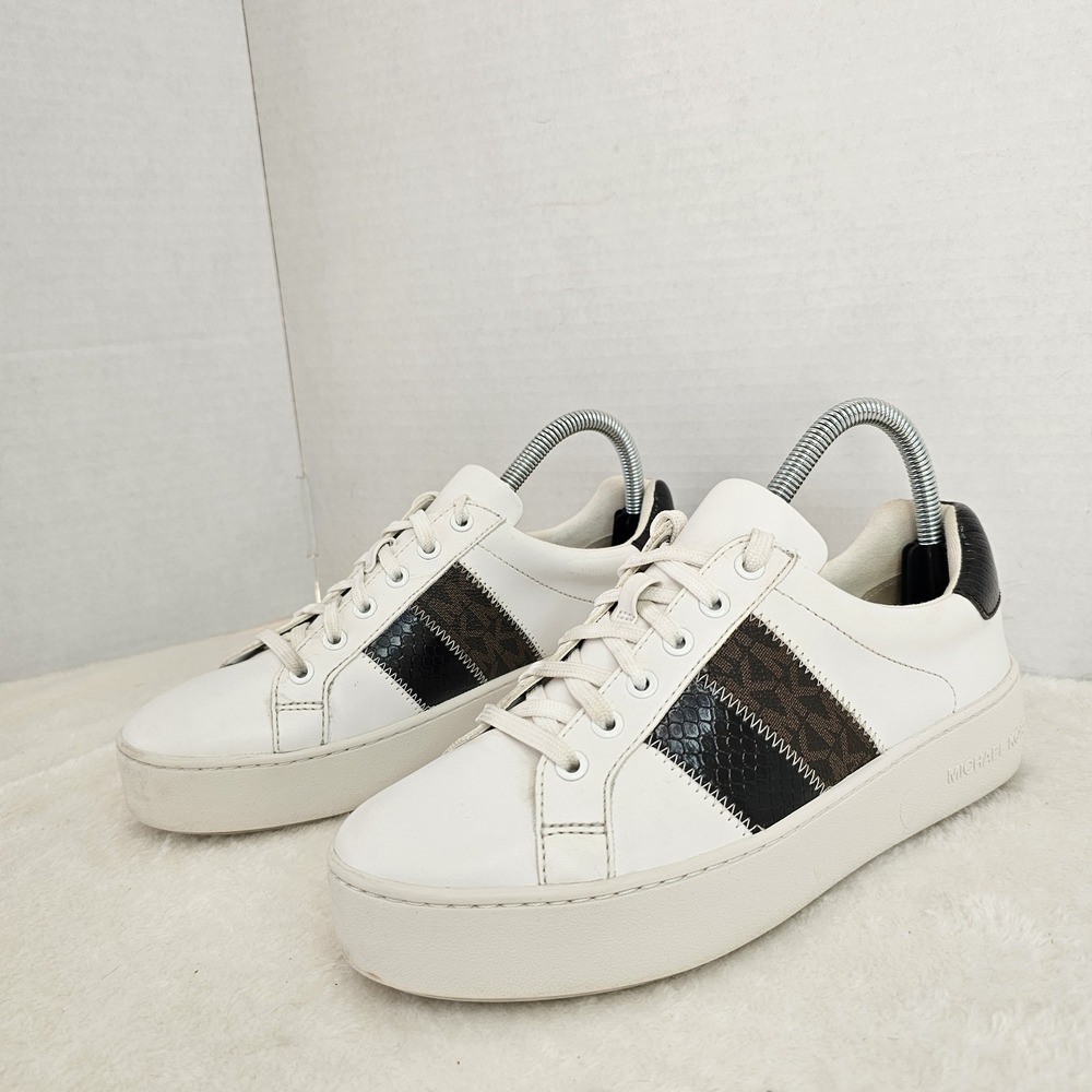 MICHAEL Michael Kors Poppy Lace Up Sneakers White Women's 7M